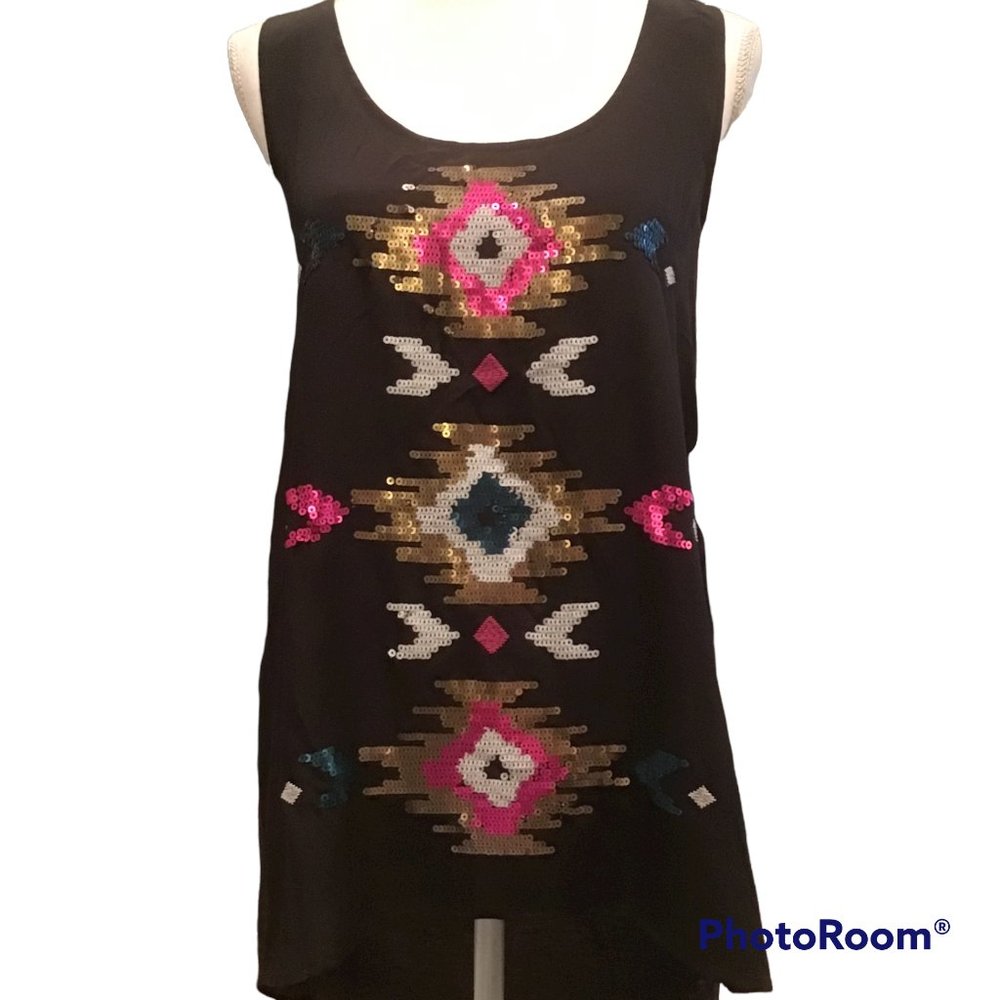 Rock & Republic Sequined Aztec Tank - Picture 1 of 5